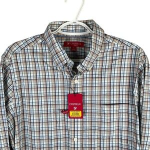 Cremieux Performance Button Down Shirt Mens L Slim Fit Plaid Multicolor Stretch